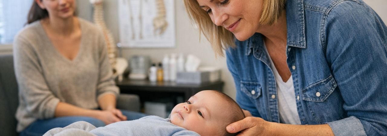 Parents seeking chiropractic care for babies