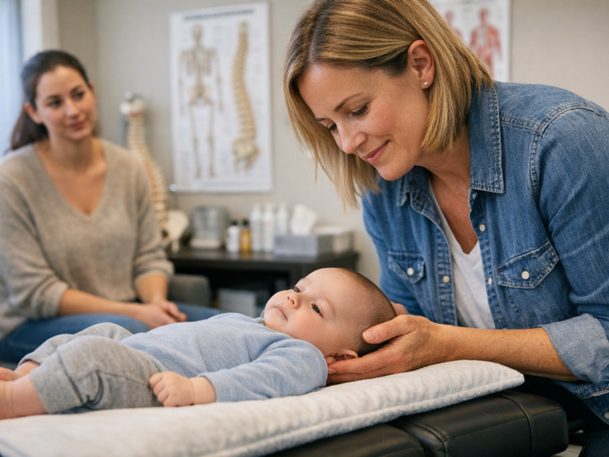Parents seeking chiropractic care for babies